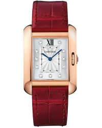 Cartier Tank Anglaise  Automatic Women's Watch, 18K Rose Gold, Silver Dial, WJTA0009