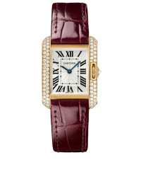 Cartier Tank Anglaise  Quartz Women's Watch, 18K Rose Gold, Silver Dial, WT100013