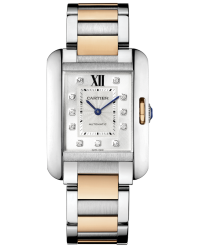 Cartier Tank Anglaise  Automatic Men's Watch, Stainless Steel, Silver Dial, WT100025