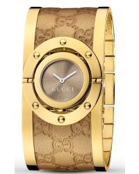 Gucci Twirl  Quartz Women's Watch, Gold Plated, Brown Dial, YA112434