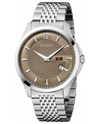 Gucci G-Timeless  Quartz Men's Watch, Stainless Steel, Brown Dial, YA126310