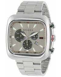 Gucci Gucci Coupe  Chronograph Quartz Men's Watch, Stainless Steel, Silver Dial, YA131201