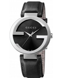 Gucci Interlocking  Quartz Men's Watch, Stainless Steel, Black Dial, YA133205