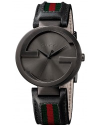 Gucci Interlocking  Quartz Men's Watch, PVD Black Steel, Black Dial, YA133206