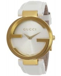 Gucci Interlocking  Quartz Women's Watch, Gold Plated, White Dial, YA133313