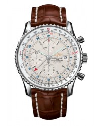 Breitling Navitimer World  Chronograph Automatic Men's Watch, Stainless Steel, Silver Dial, A2432212.G571.755P