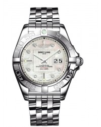 Breitling Galactic  Automatic Men's Watch, Stainless Steel, Mother Of Pearl & Diamonds Dial, A49350L2.A702.366A