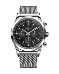 Breitling Transocean Chronograph  Chronograph Automatic Men's Watch, Stainless Steel, Black Dial, AB015212.BA99.154A
