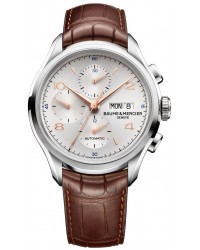 Baume & Mercier Clifton  Chronograph Automatic Men's Watch, Stainless Steel, Silver Dial, MOA10129