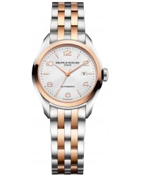 Baume & Mercier Clifton  Automatic Women's Watch, Steel & 18K Rose Gold, Silver Dial, MOA10152