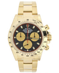 Rolex Cosmograph Daytona  Chronograph Automatic Men's Watch, 18K Yellow Gold, Black Dial, 116528-BLK-CHAMP