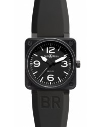 Bell & Ross Aviation BR01  Automatic Men's Watch, PVD, Black Dial, BR0192-BL-CA