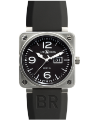 Bell & Ross Aviation  Automatic Men's Watch, Stainless Steel, Black Dial, BR0196-BL-ST