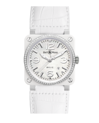 Bell & Ross   Automatic Men's Watch, Ceramic, White Mother Of Pearl Dial, BR0392-WH-C-D/SCA
