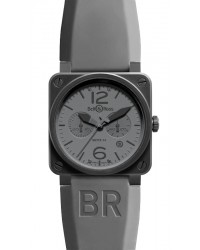 Bell & Ross   Chronograph Automatic Men's Watch, PVD, Grey Dial, BR0394-COMMANDO