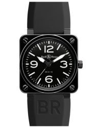 Bell & Ross Aviation BR01  Automatic Men's Watch, Ceramic, Black Dial, BR0192-BL-CER/SRB