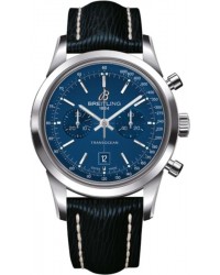 Breitling Transocean Chronograph 38  Automatic Men's Watch, Stainless Steel, Blue Dial, A4131012.C862.220X
