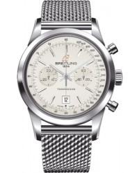 Breitling Transocean Chronograph 38  Automatic Men's Watch, Stainless Steel, Silver Dial, A4131012.G757.171A