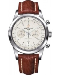 Breitling Transocean Chronograph 38  Automatic Men's Watch, Stainless Steel, Silver Dial, A4131012.G757.221X