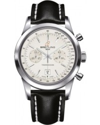 Breitling Transocean Chronograph 38  Automatic Men's Watch, Stainless Steel, Silver Dial, A4131012.G757.428X