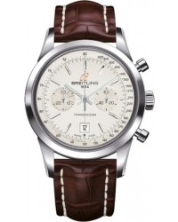 Breitling Transocean Chronograph 38  Automatic Men's Watch, Stainless Steel, Silver Dial, A4131012.G757.725P