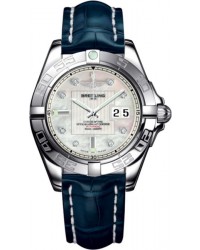 Breitling Galactic 41  Automatic Men's Watch, Stainless Steel, Mother Of Pearl & Diamonds Dial, A49350L2.A702.719P