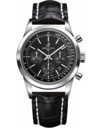 Breitling Transocean Chronograph  Automatic Men's Watch, Stainless Steel, Black Dial, AB015212.BA99.744P