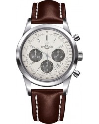 Breitling Transocean Chronograph  Automatic Men's Watch, Stainless Steel, Silver Dial, AB015212.G724.437X