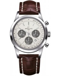 Breitling Transocean Chronograph  Automatic Men's Watch, Stainless Steel, Silver Dial, AB015212.G724.740P