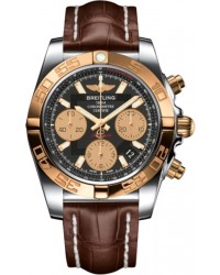 Breitling Chronomat 41  Chronograph Automatic Men's Watch, Steel & 18K Rose Gold, Black Dial, CB014012.BA53.725P