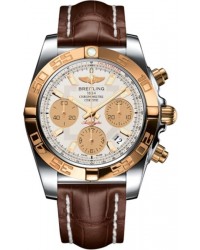 Breitling Chronomat 41  Chronograph Automatic Men's Watch, Steel & 18K Rose Gold, Silver Dial, CB014012.G713.725P