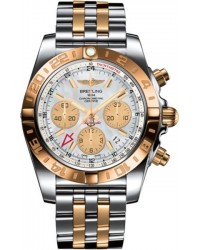 Breitling Chronomat 44 GMT  Chronograph Automatic Men's Watch, Steel & 18K Rose Gold, Mother Of Pearl Dial, CB042012.A739.375C