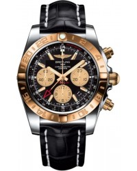 Breitling Chronomat 44 GMT  Chronograph Automatic Men's Watch, Steel & 18K Rose Gold, Black Dial, CB042012.BB86.744P