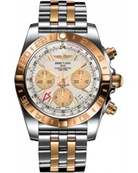 Breitling Chronomat 44 GMT  Chronograph Automatic Men's Watch, Steel & 18K Rose Gold, Silver Dial, CB042012.G755.375C
