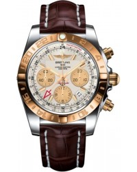 Breitling Chronomat 44 GMT  Chronograph Automatic Men's Watch, Steel & 18K Rose Gold, Silver Dial, CB042012.G755.740P