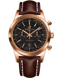 Breitling Transocean Chronograph 38  Automatic Men's Watch, 18K Rose Gold, Black Dial, R4131012.BC07.431X