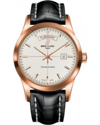 Breitling Transocean  Automatic Men's Watch, 18K Rose Gold, Silver Dial, R4531012.G752.744P