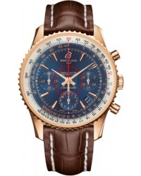 Breitling Montbrillant 01  Chronograph Automatic Men's Watch, 18K Rose Gold, Blue Dial, RB013012.C896.725P