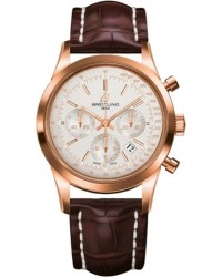 Breitling Transocean Chronograph  Automatic Men's Watch, 18K Rose Gold, Silver Dial, RB015212.G738.740P