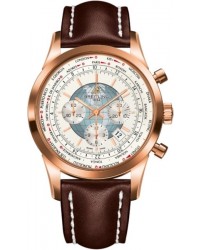 Breitling Transocean Chronograph Unitime  Chronograph Automatic Men's Watch, 18K Rose Gold, White Dial, RB0510U0.A733.443X