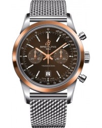 Breitling Transocean Chronograph 38  Automatic Men's Watch, Steel & 18K Rose Gold, Brown Dial, U4131012.Q600.171A