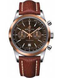 Breitling Transocean Chronograph 38  Automatic Men's Watch, Steel & 18K Rose Gold, Brown Dial, U4131012.Q600.221X