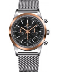 Breitling Transocean Chronograph  Automatic Men's Watch, Steel & 18K Rose Gold, Black Dial, UB015212.BC74.154A