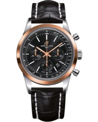 Breitling Transocean Chronograph  Automatic Men's Watch, Steel & 18K Rose Gold, Black Dial, UB015212.BC74.744P