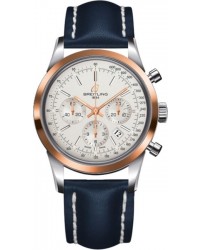Breitling Transocean Chronograph  Automatic Men's Watch, Steel & 18K Rose Gold, Silver Dial, UB015212.G777.105X