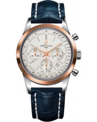 Breitling Transocean Chronograph  Automatic Men's Watch, Steel & 18K Rose Gold, Silver Dial, UB015212.G777.732P