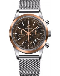 Breitling Transocean Chronograph  Automatic Men's Watch, Steel & 18K Rose Gold, Brown Dial, UB015212.Q594.154A