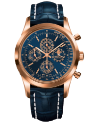 Breitling Transocean Chronograph QP Limited Edition  Chronograph Automatic Men's Watch, 18K Rose Gold, Blue Dial, R2931012.C873.731P