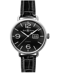Bell & Ross Vintage  Automatic Men's Watch, Stainless Steel, Black Dial, BRWW196-BL-ST/SCR