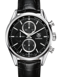 Tag Heuer Carrera  Chronograph Automatic Men's Watch, Stainless Steel, Black Dial, CAR2110.FC6266
